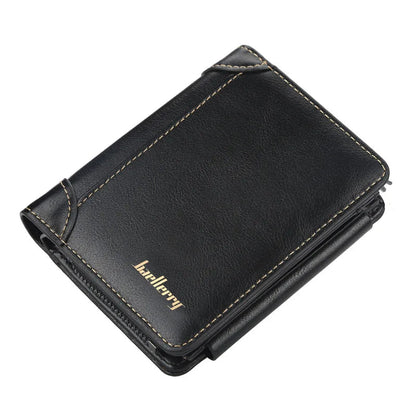 Men's PU Leather Zipper Wallet with Card Holder & Coin Pocket - Shello's Creative Boutique