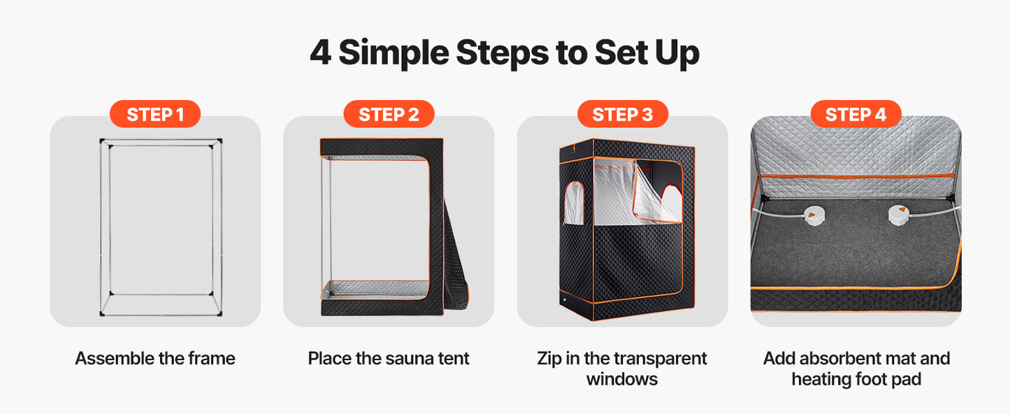Upgraded 2-Person Portable Steam Sauna Tent – Heavy-Duty Stainless Steel Frame Home Spa