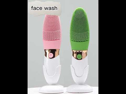 CNaier AE-618 Battery-powered Silicone Acoustic Wave Face Skin Care Electric Facial Cleanser, AE-618(Orange), AE-618(Pink), AE-618(Green), AE-618(Blue)