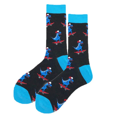 Men's Dinosaur Cartoon Fun Pattern Stockings - Shello's Creative Boutique