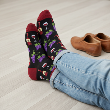Red Wine Socks Worn
