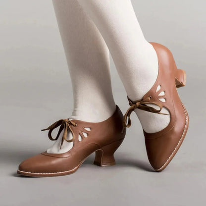 Retro Mary Jane Pumps - Vintage Lace - Up Low Heels - Shello's Creative Boutique