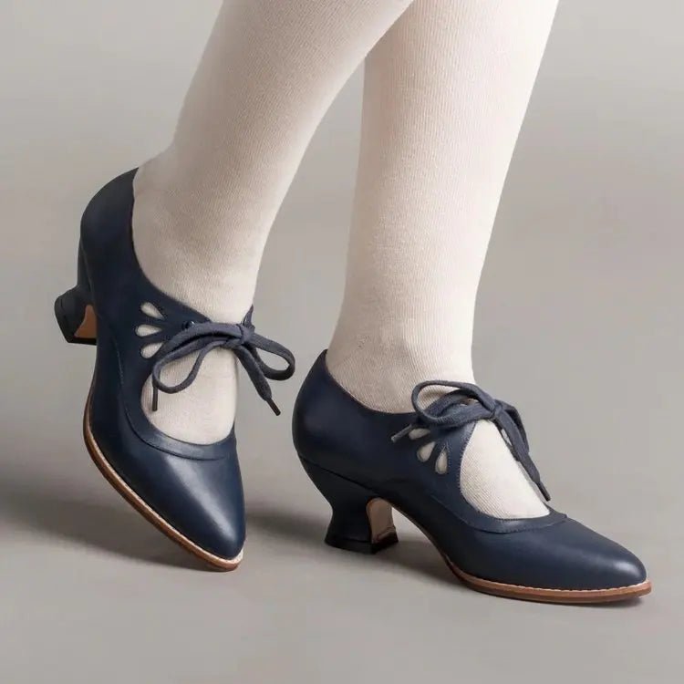 Retro Mary Jane Pumps - Vintage Lace - Up Low Heels - Shello's Creative Boutique