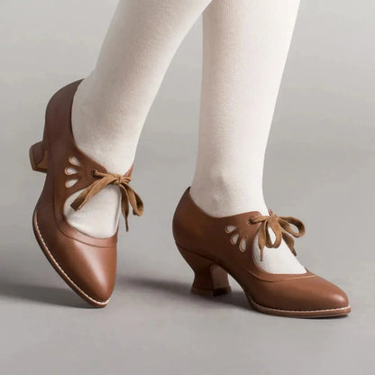 Retro Mary Jane Pumps - Vintage Lace - Up Low Heels - Shello's Creative Boutique