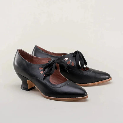 Retro Mary Jane Pumps - Vintage Lace - Up Low Heels - Shello's Creative Boutique