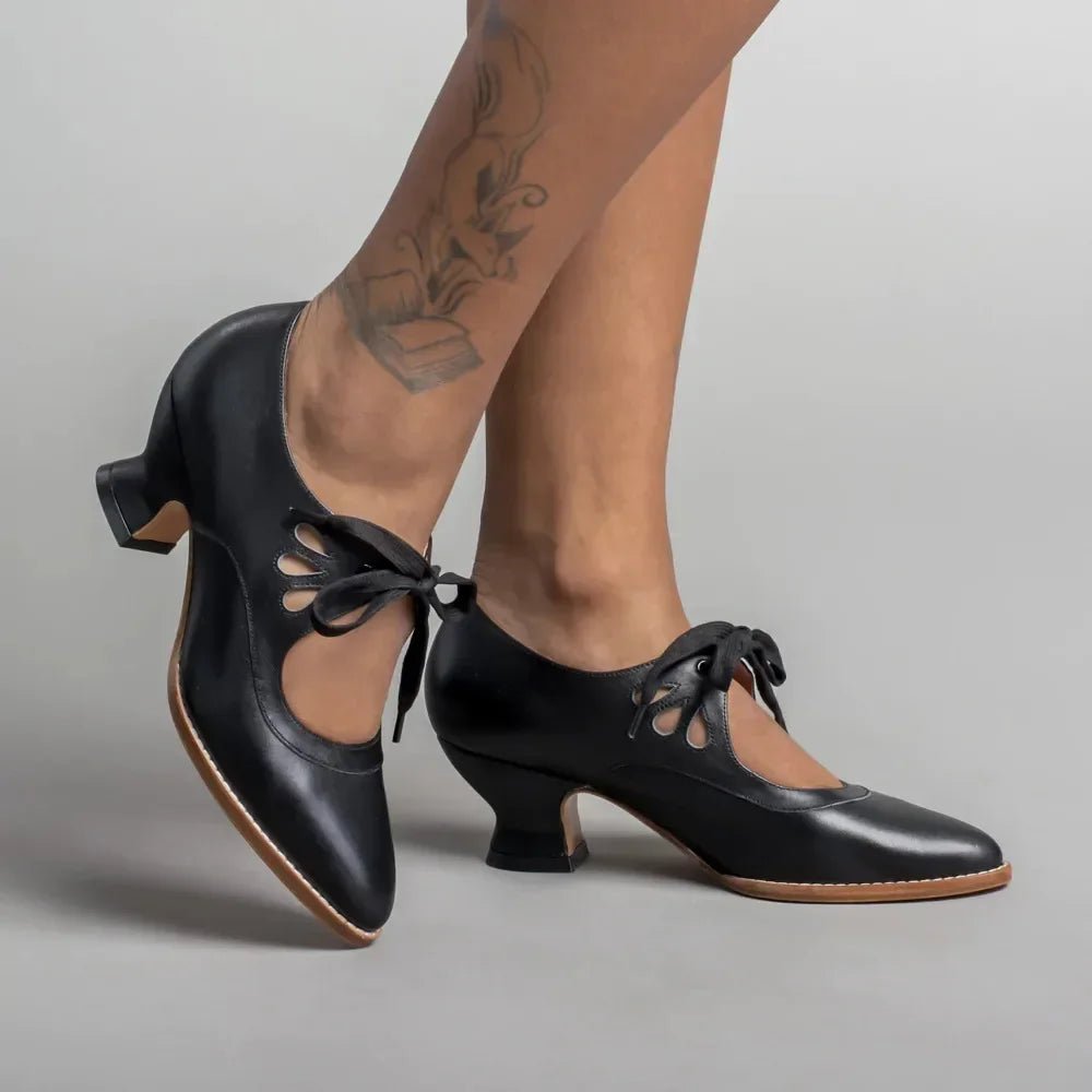 Retro Mary Jane Pumps - Vintage Lace - Up Low Heels - Shello's Creative Boutique