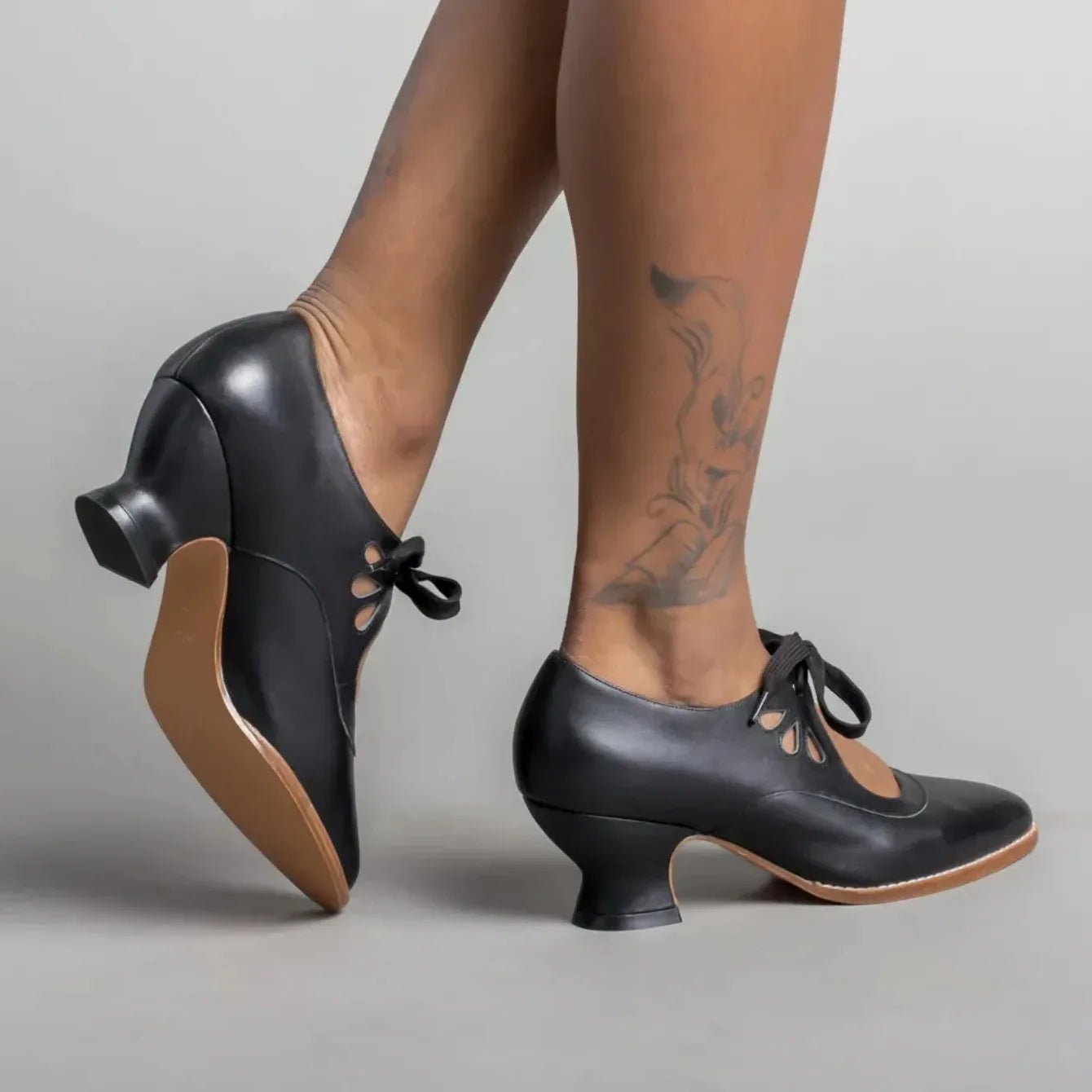 Retro Mary Jane Pumps - Vintage Lace - Up Low Heels - Shello's Creative Boutique