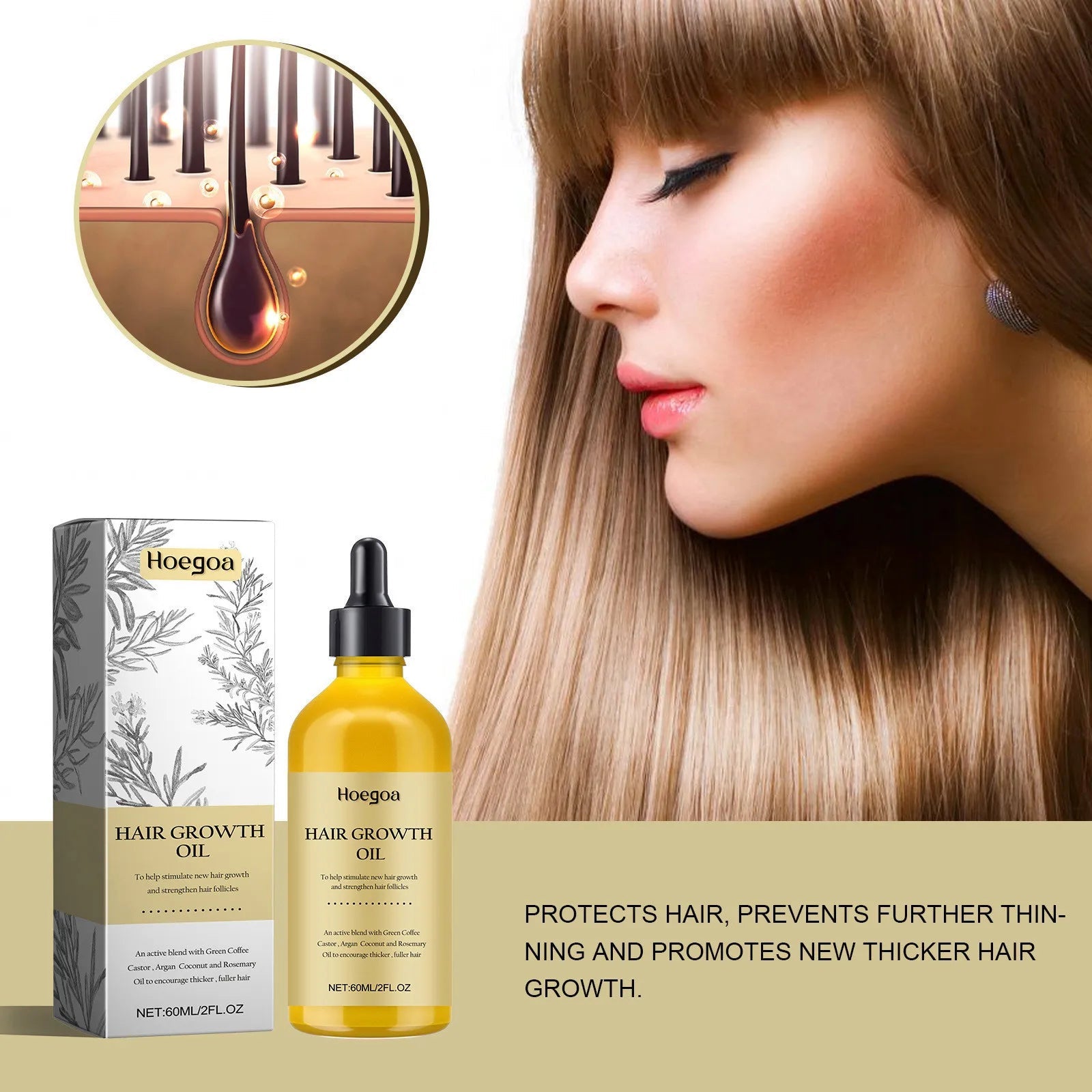 Rosemary Dense Hair Essential Oil - Hair Loss Prevention & Regrowth 60/120ml - Shello's Creative Boutique