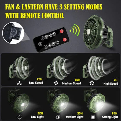 2-in-1 Portable Tent Light & Fan - Remote Control - Shello's Creative Boutique
