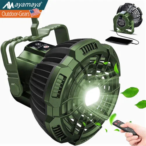 2-in-1 Portable Tent Light & Fan - Remote Control - Shello's Creative Boutique