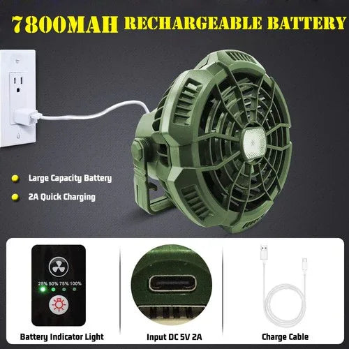 2-in-1 Portable Tent Light & Fan - Remote Control - Shello's Creative Boutique