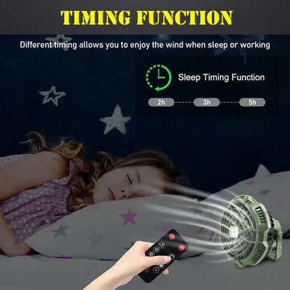 2-in-1 Portable Tent Light & Fan - Remote Control - Shello's Creative Boutique