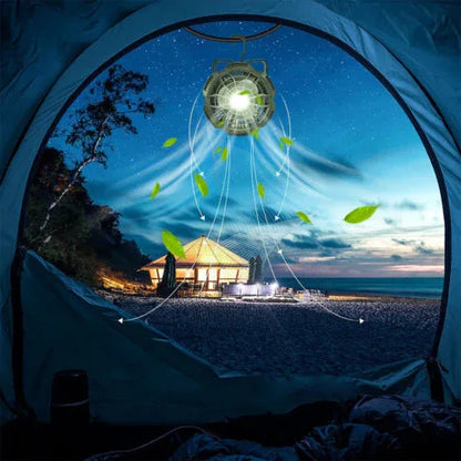 2-in-1 Portable Tent Light & Fan - Remote Control - Shello's Creative Boutique