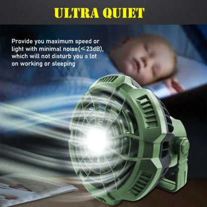 2-in-1 Portable Tent Light & Fan - Remote Control - Shello's Creative Boutique