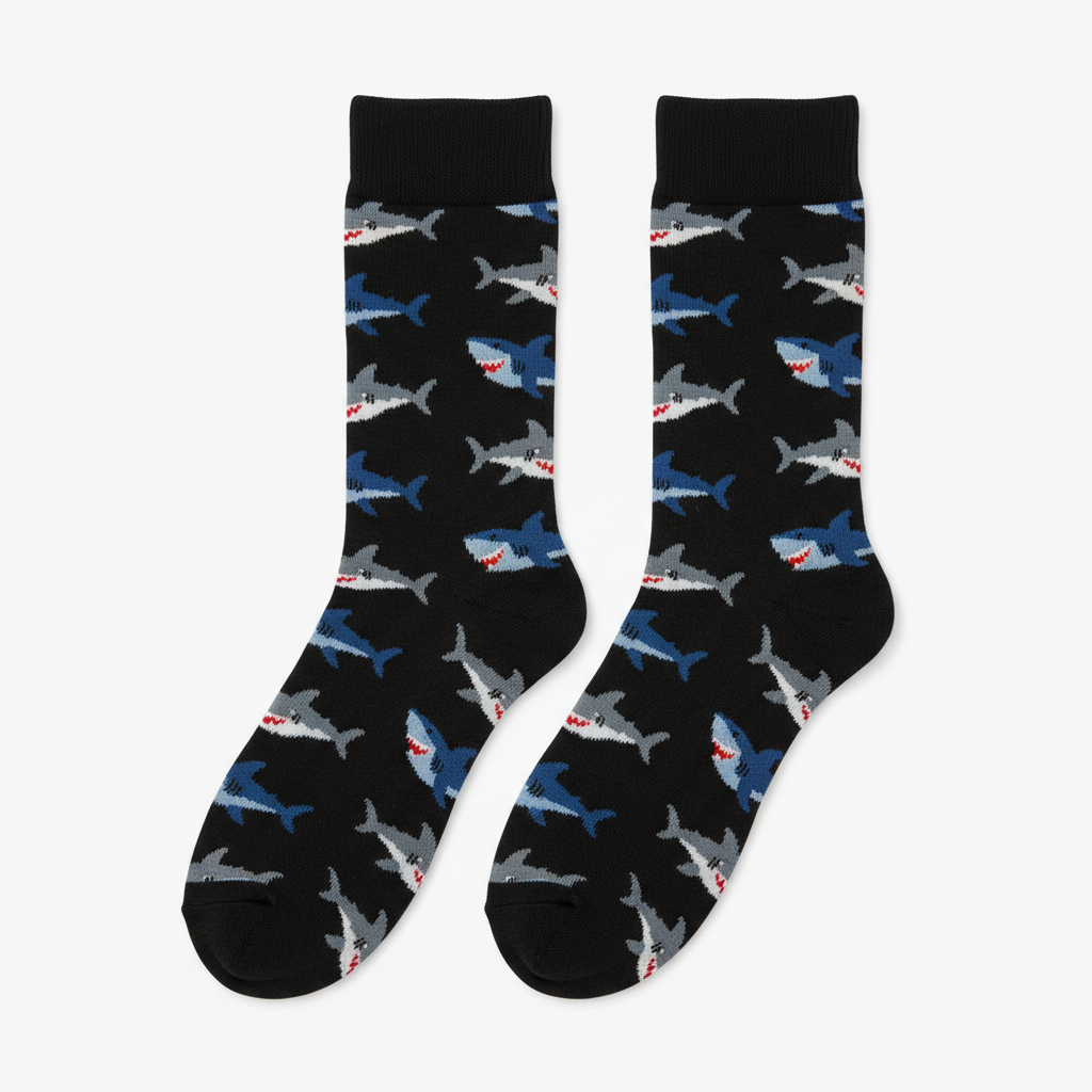 Shark Socks Flat Lay