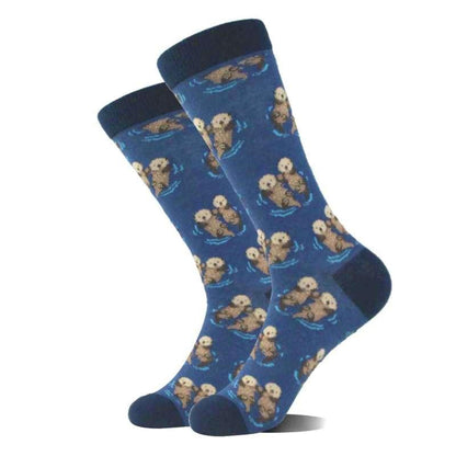 Cute Penguin Mid-Calf Socks in Colour Block Animal Print - Shello's Creative Boutique