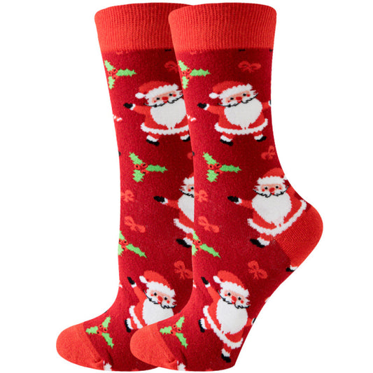 Men's Santa Print Knit Socks Holiday Fun Shello's Creative Boutique
