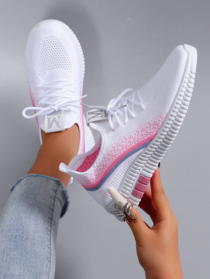 Women's Breathable Mesh Flat Shoes - Lightweight Casual Summer Sneakers - Shello's Creative Boutique