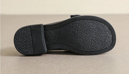 Women's British Style Leather Flats - Retro Bow Soft Sole Shoes - Shello's Creative Boutique