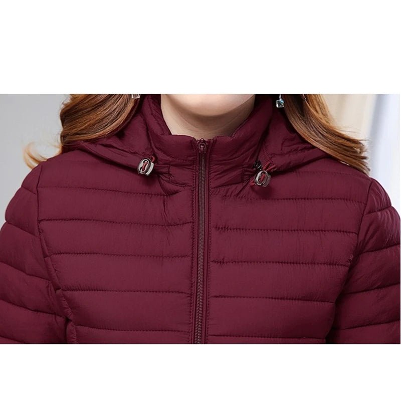 Women's Detachable Hooded Long Winter Coat – Slim Fit, Plus Size up to 6XL - Shello's Creative Boutique