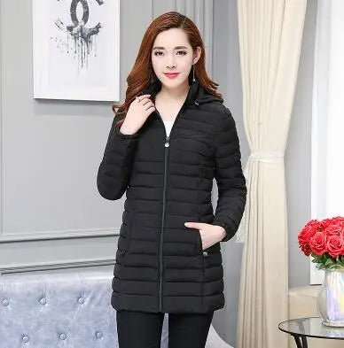 Women's Detachable Hooded Long Winter Coat – Slim Fit, Plus Size up to 6XL - Shello's Creative Boutique