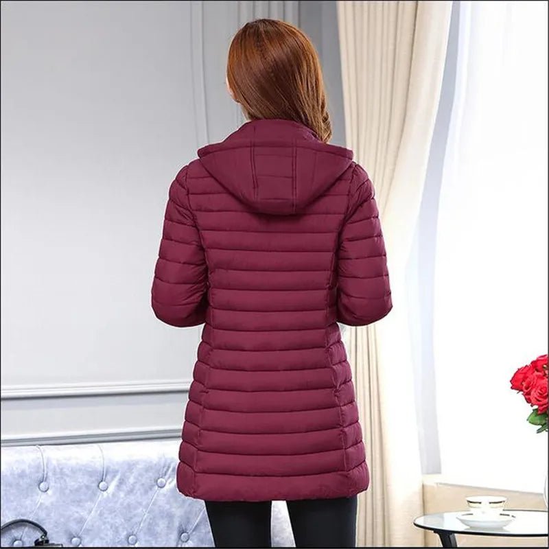 Women's Detachable Hooded Long Winter Coat – Slim Fit, Plus Size up to 6XL - Shello's Creative Boutique