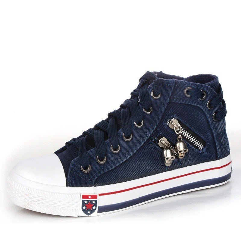 Women's High - Top Canvas Shoes - Breathable Lace - Up Trainers - Shello's Creative Boutique