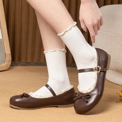 Women's Mary Janes Flat Shoes - Round Toe Buckle Strap Ballet Flats - Shello's Creative Boutique
