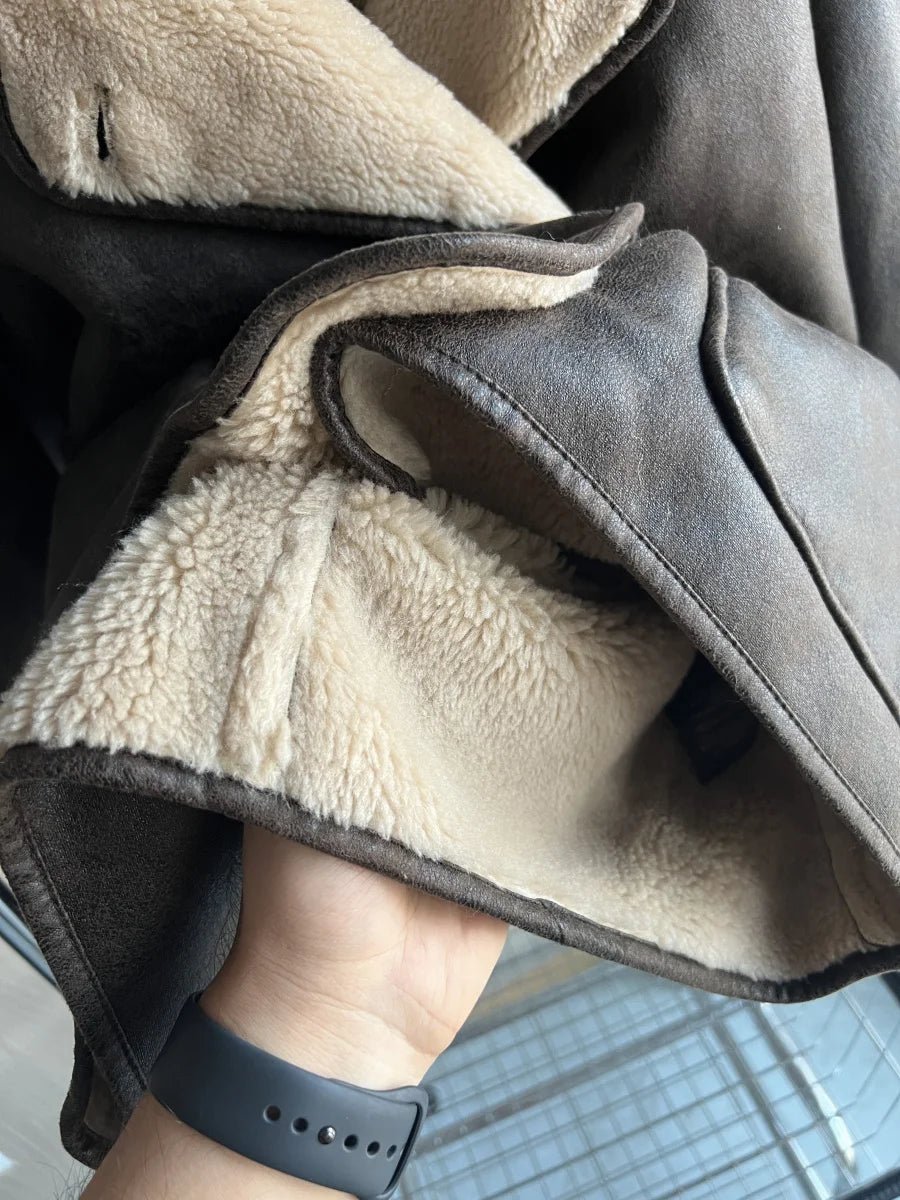 Women's Oversized Winter Jacket - Double - Sided Collar Warm Long Sleeve Coat - Shello's Creative Boutique