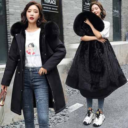 Women's Thick Fur - Lined Hooded Parka Coat | Plus Size Up to 6XL - Shello's Creative Boutique